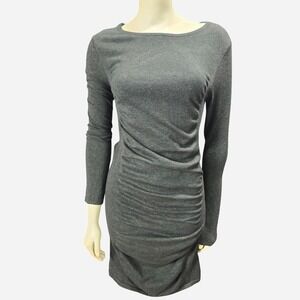 Express ruched long‎ sleeve Olive green dress